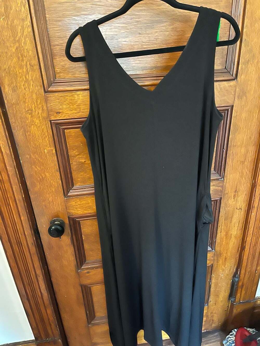 Chico's Travelers Black Sleeveless V-Neck Maxi Dress Size 2 (Large)
